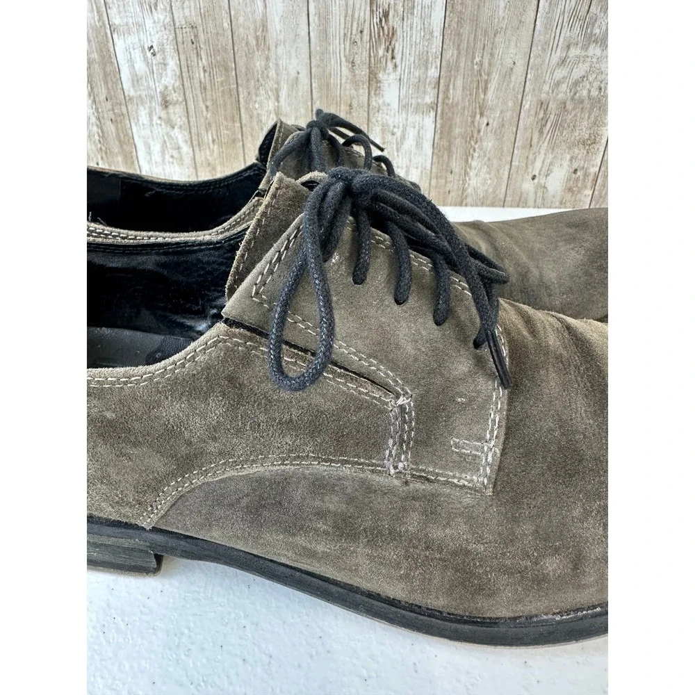 Gray Saks Fifth Avenue Star Dom‎ Mens Shoe Sz 8 Brown Leather Suede Lace Up